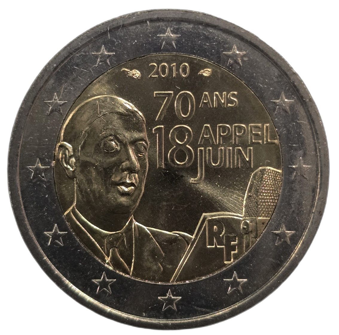 2 euros conmemorativa Septuagésimo aniversario del llamamiento del 18 de junio